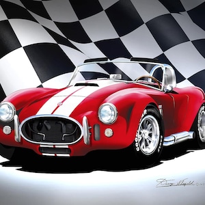 1965 Shelby AC Cobra 427 Art Print: Car Enthusiast Wall Decor
