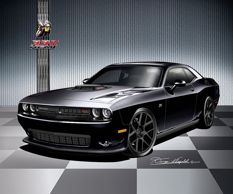 Dodge challenger рисунок