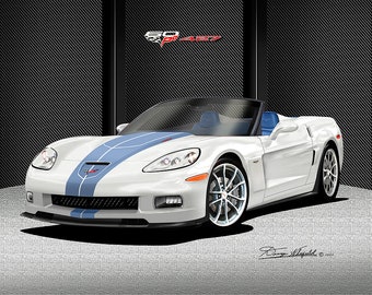 Chevrolet Corvette Art Prints By Danny Whitfield  | 2013 | C6 Chevrolet Corvette 50th/60th Comes in 2 different styles