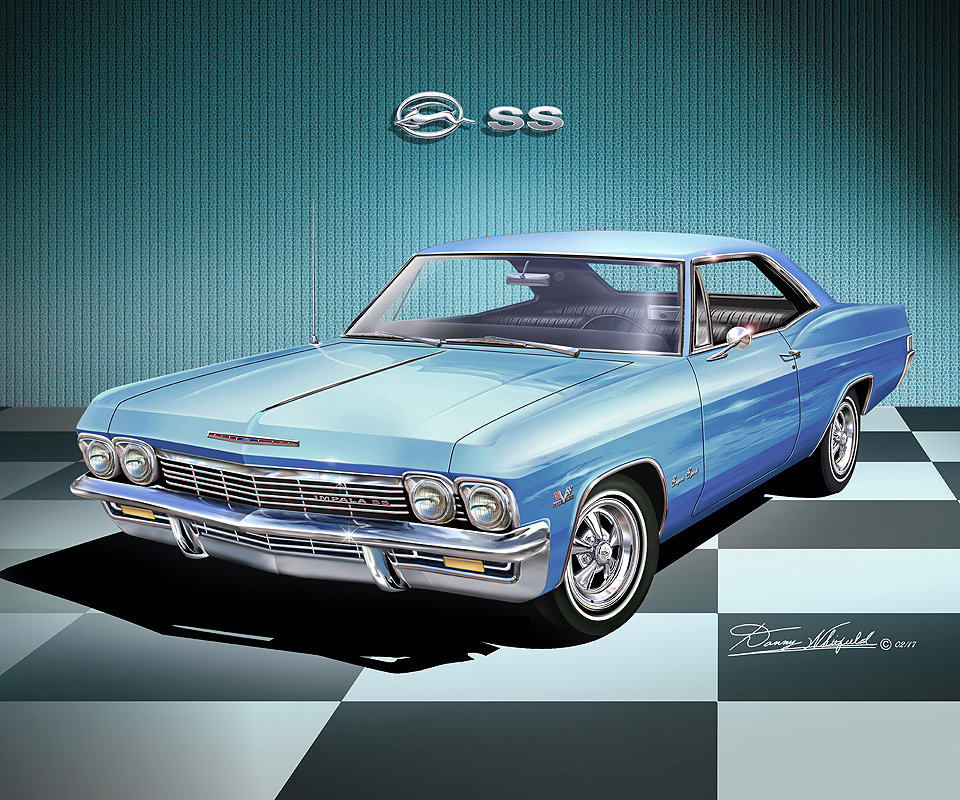 1965 Impala SS Art Print: With Cragar Wheels, Vintage Car Poster