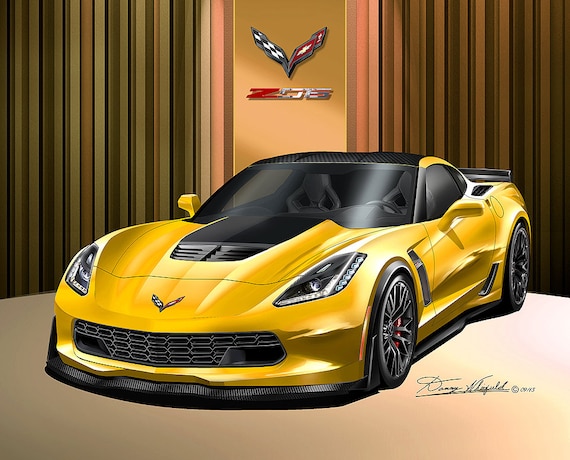 C7 Corvette Z06 Art Print: Automotive Wall Decor by Danny