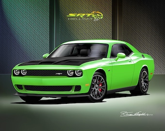Muscle Car Art Print: Automotive Illustration by Danny Whitfield