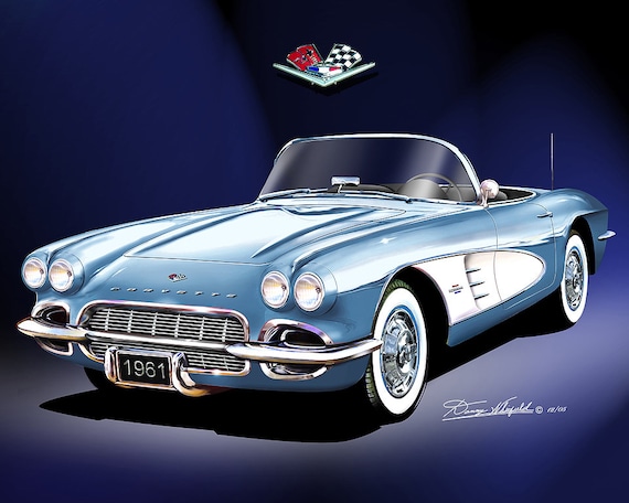 1961 Sports Car Art Print, Classic Car Poster, Vintage Automotive