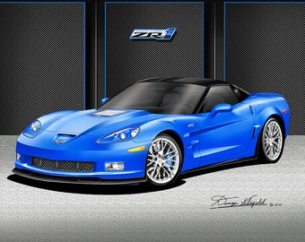 Chevrolet Corvette Art Prints By Danny Whitfield  | 2012 | C6 Chevrolet Corvette ZR1 Comes in 9 different exterior colors