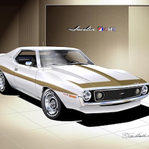 1971-1973 AMC Javelin AMX Art Print: Vintage Car Poster