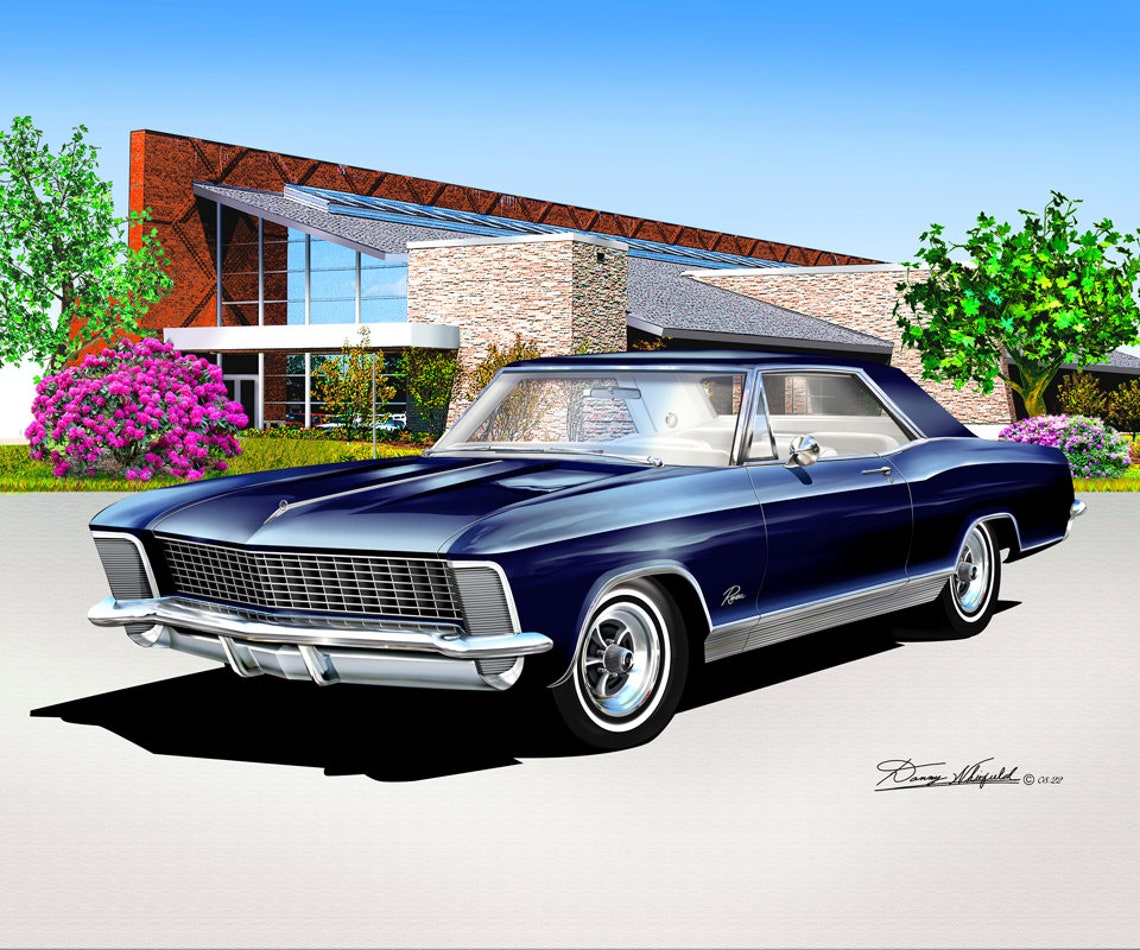 1965 Buick Riviera Art Prints By Danny Whitfield   Factory TWIGHTLIGHT AQUA