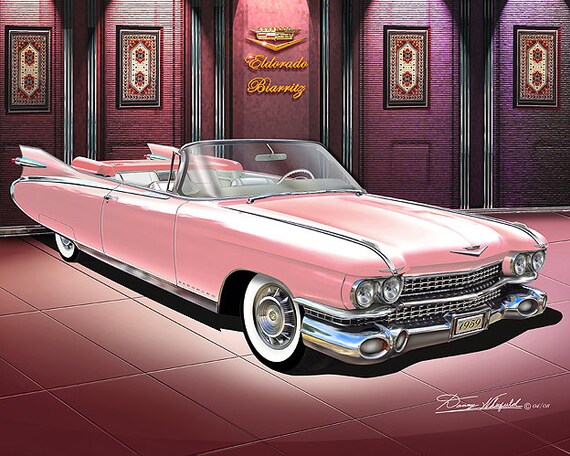 1959 Cadillac Eldorado Art Print: Vintage Car Poster by Danny