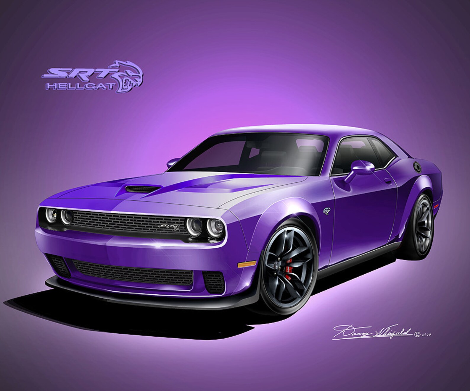 Dodge challenger рисунок