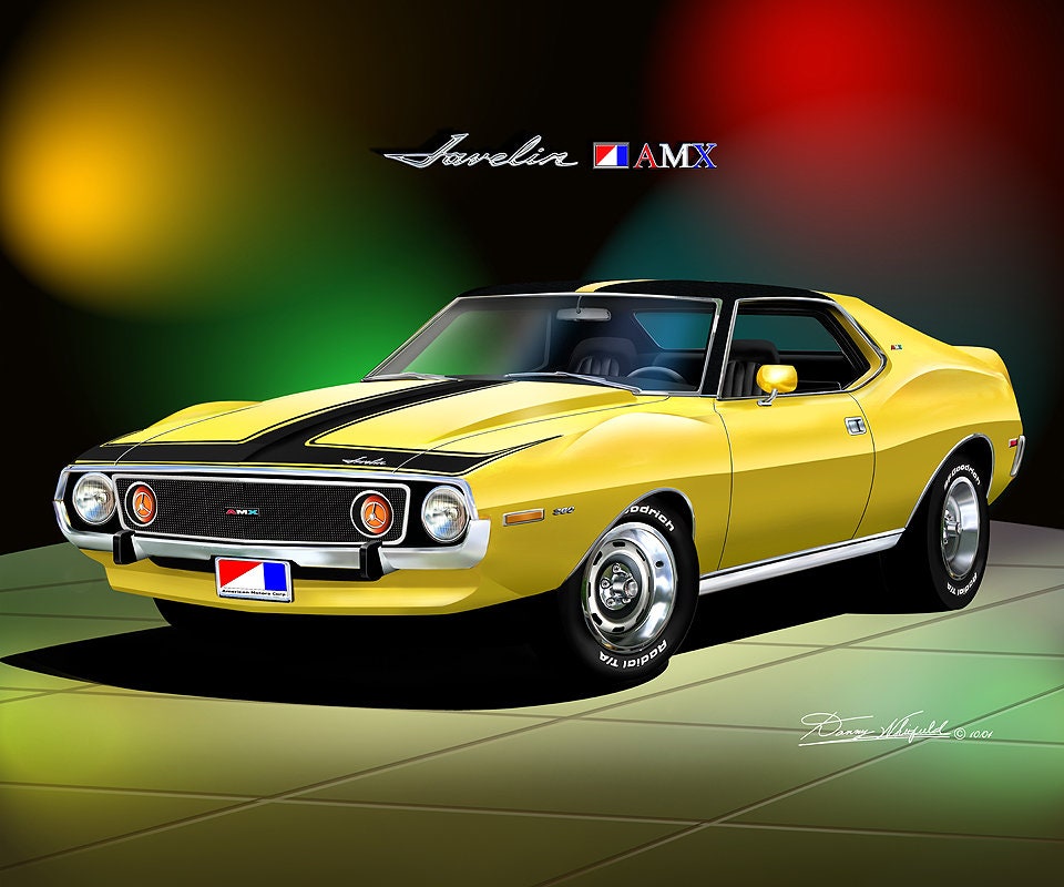 1974 AMC Javelin Art Print: Automotive Wall Art by Danny Whitfield