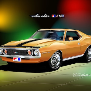1971-1974 AMC Javelin Art Print: Vintage Car Poster