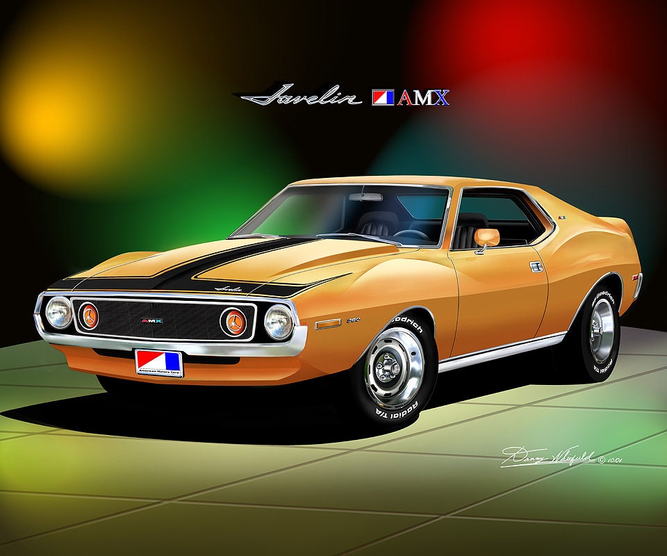 1971-74 AMC Javelin Art Print: Automotive Car Poster - Etsy