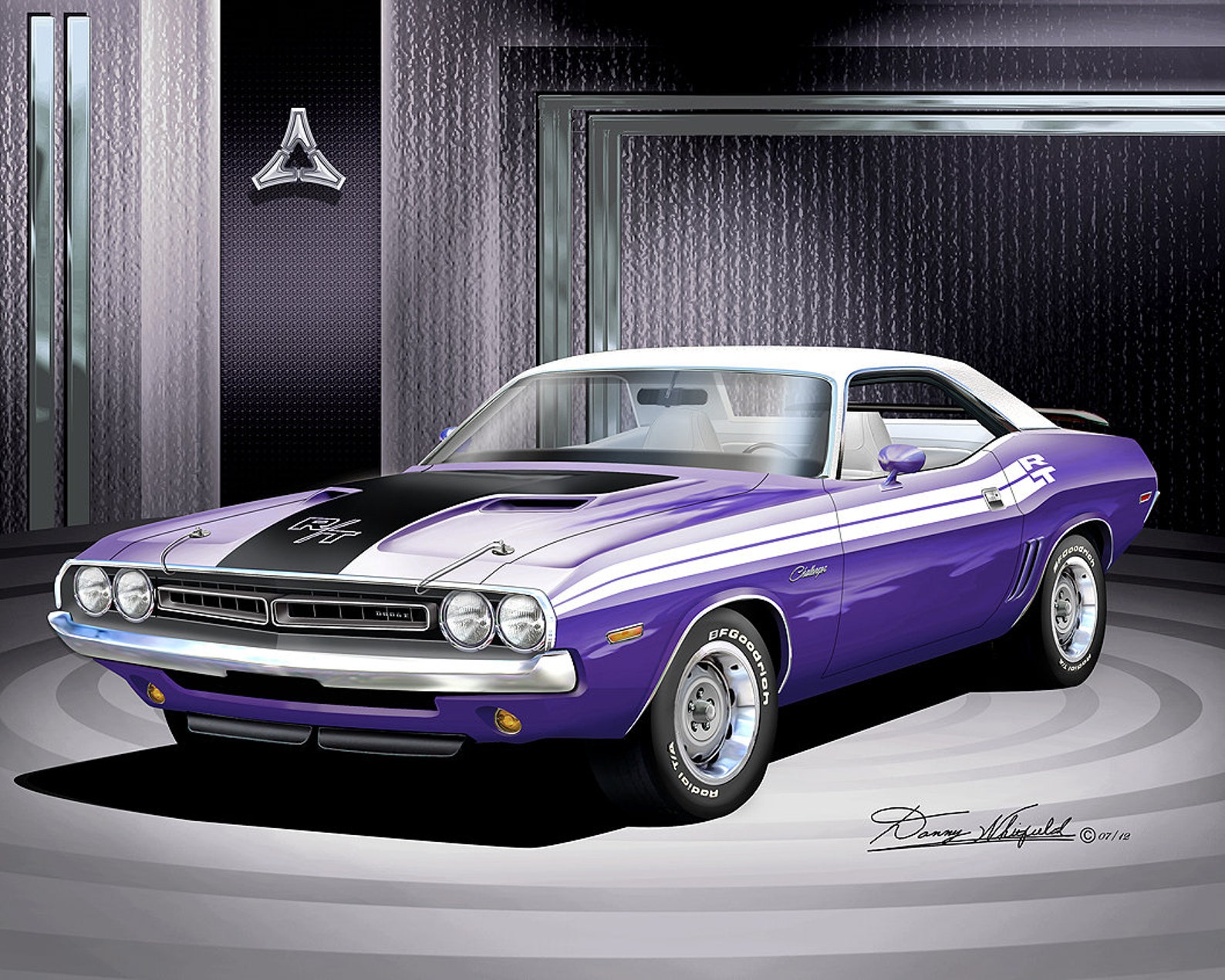 Car artwork 1971 Dodge Challenger art prints comes in 8 | Etsy