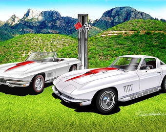 Chevrolet Corvette Stingray Art Prints By Danny Whitfield  | The Arizona Editions| Car Enthusiast Wall Art