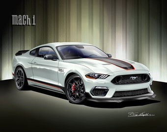 Mustang Mach 1 Art Print: Automotive Wall Art by Danny Whitfield