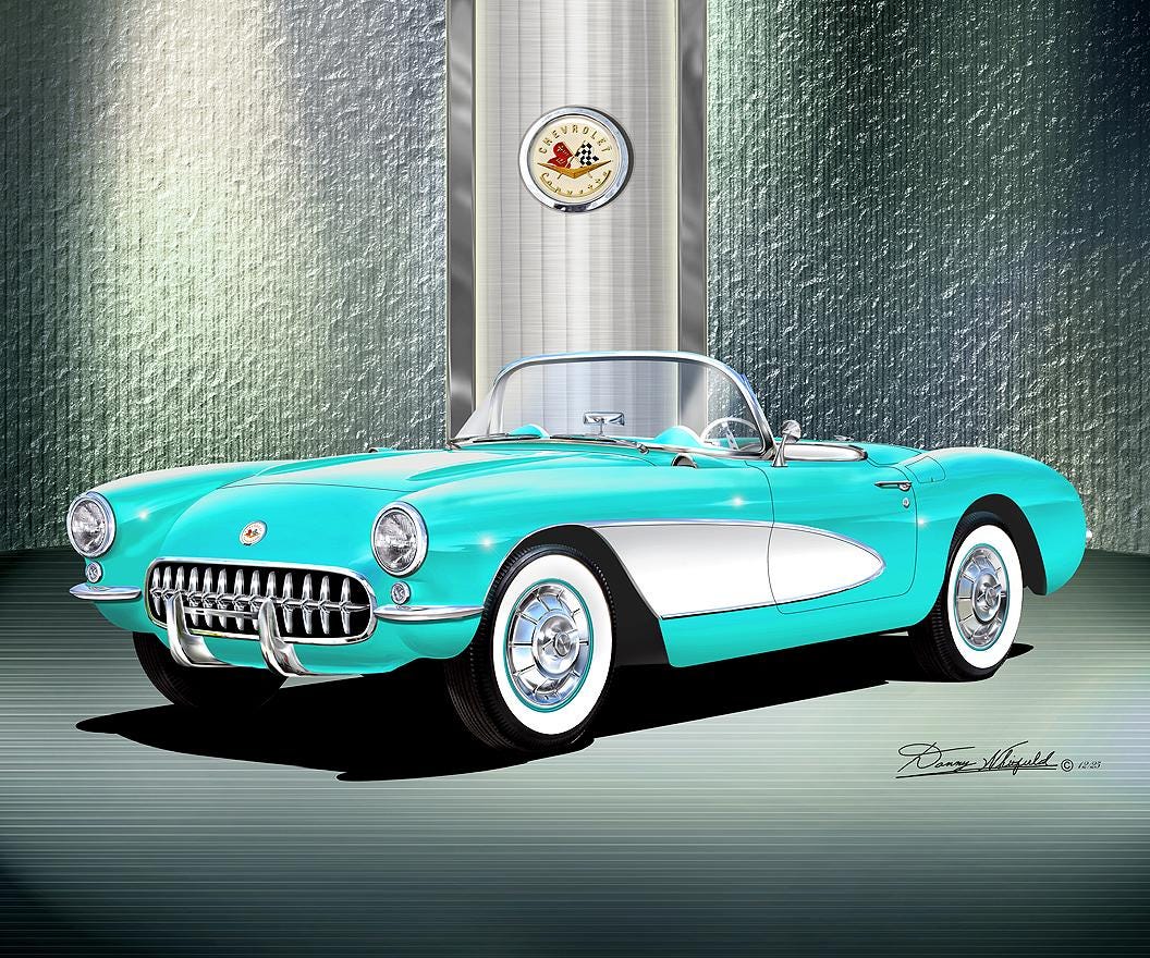 1956-1957 Sports Car Art Print: Vintage Car Poster Comes in 5 to