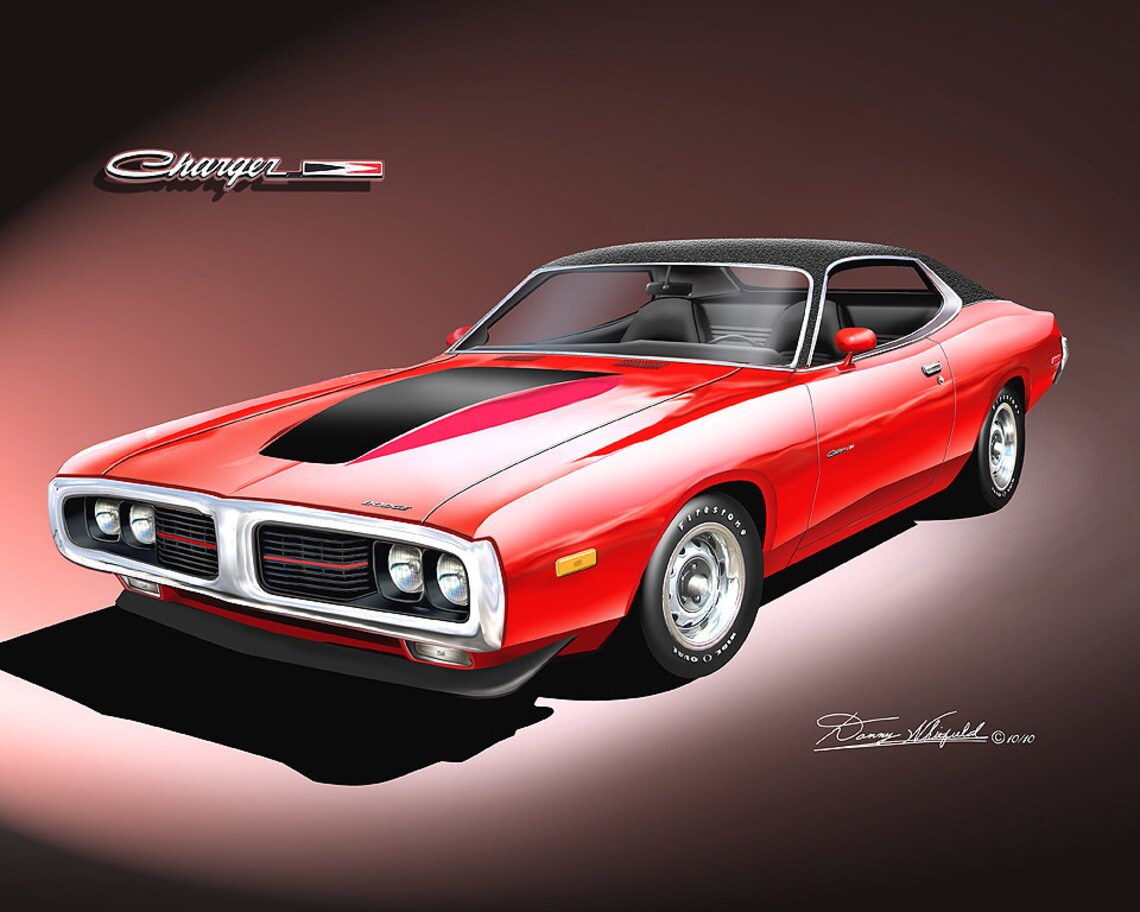 Car artwork 1973-1974 Dodge Charger art prints comes in 10 | Etsy