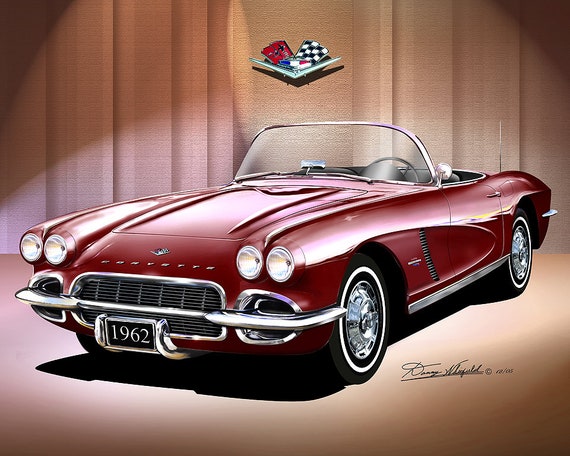 1962 Sports Car Convertible Art Print, Automotive Fine Art - Etsy