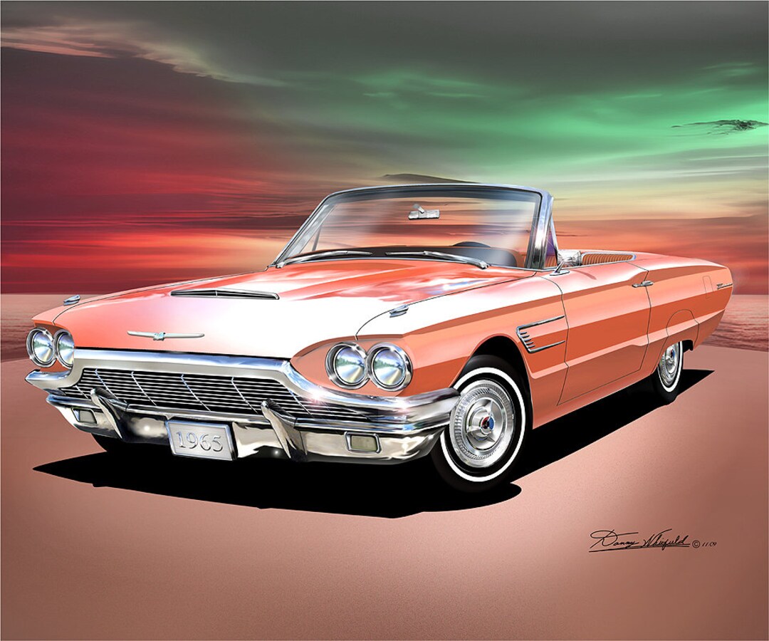 1965 Thunderbird Convertible Art Print: Automotive Illustration (5