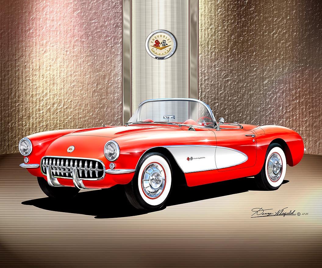 カリプソ・ヒートウェーブ 1957年 USオリジナル インサートポスター 1956-1957 Corvette Art Print: Vintage Car Poster Comes in 5 to 10