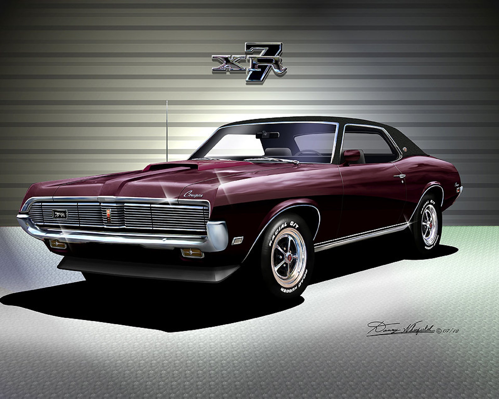 Maddmax Car Art 1969 Mercury Cougar Hardtop Full Color T-Shirt | Unisex, Heavy Cotton, Printed In USA - View #12