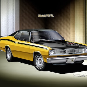 1972 Plymouth Duster Art Print: Vintage Car Poster by Danny Whitfield