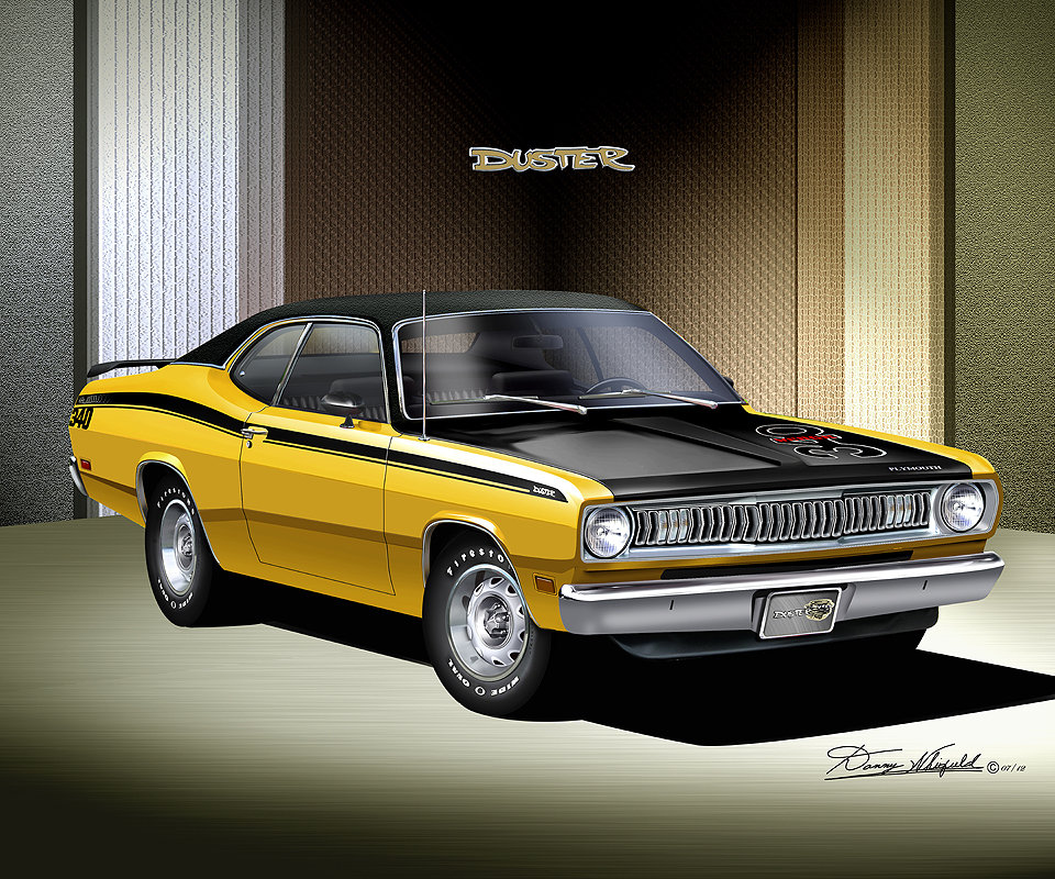 1972 Plymouth Duster Art Print: Vintage Car Poster by Danny