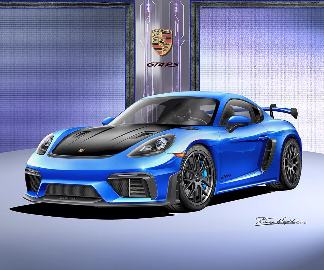 Porsche 718 Cayman GT4 RS Art Print: Automotive Wall Decor (5-10