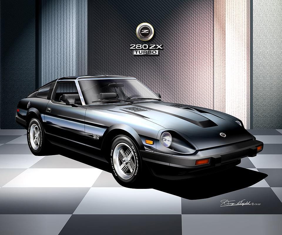 Datsun 280 ZX Turbo Art Print: Car Enthusiast Wall Decor Comes in