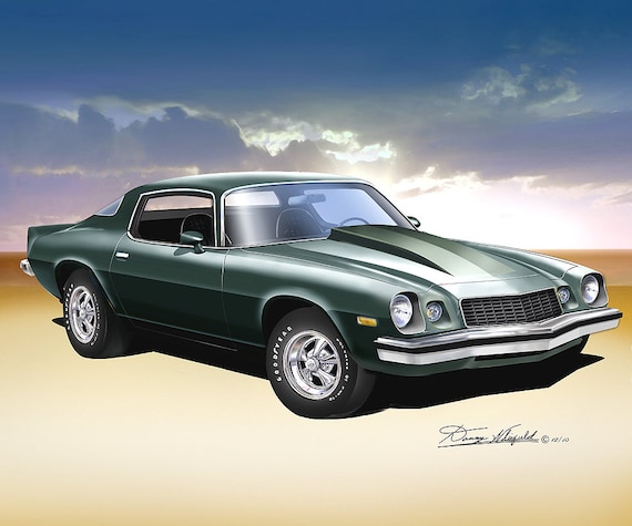 1976 Classic Muscle Car Art Print: Danny Whitfield Car Enthusiast