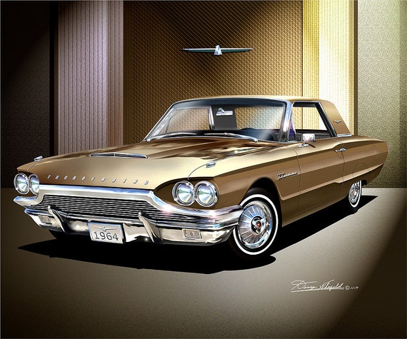 1964 Thunderbird Coupe Art Print: Classic Car Poster - Etsy
