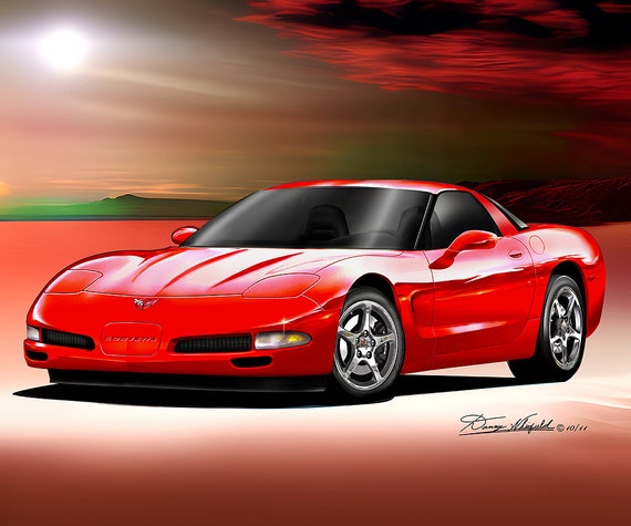 C5 Sports Car Art Print: 1997-2004 Automotive Wall Decor (5-10