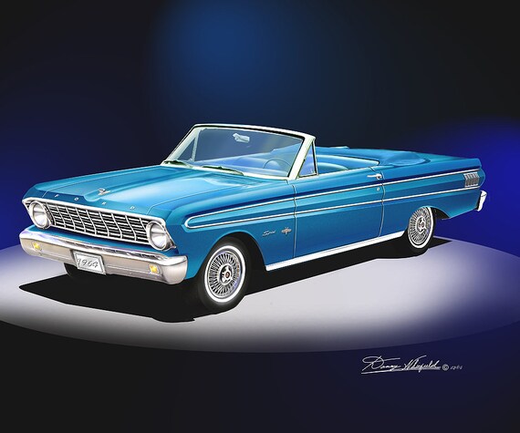 1964 Falcon Art Print: Car Enthusiast Wall Decor (5-10 Colors) - Etsy