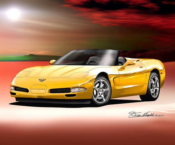 2004 C5 Corvette Convertible Art Print: Automotive Wall Art Comes