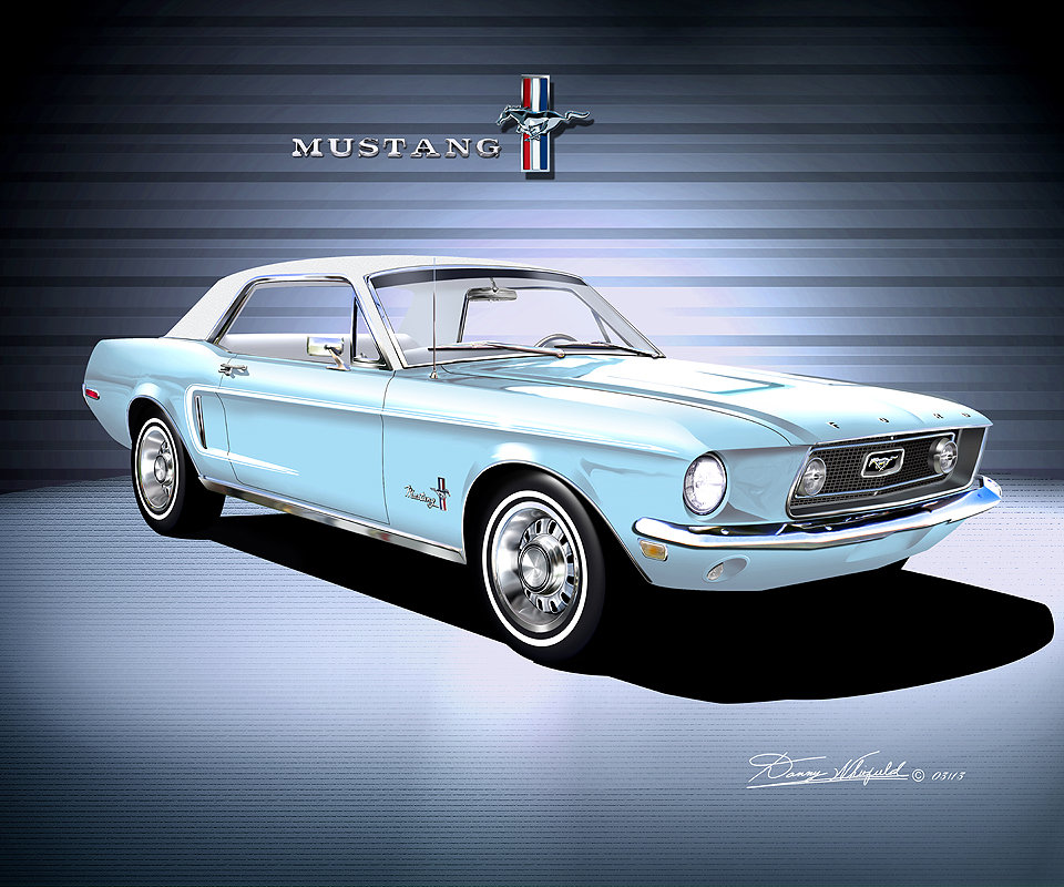 1968 Mustang Coupe Art Print: Automotive Enthusiast Wall Decor