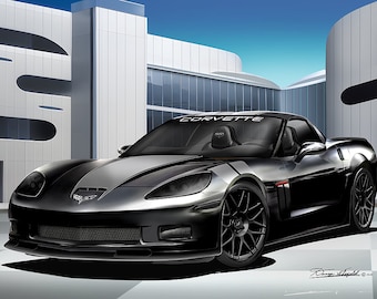 C3 - C8 Chevrolet Corvette Art Prints by Danny Whitfield | Speed Balls - C8R Edition - Knight Riders - Dream Scape | Car Enthusiast Wall Art