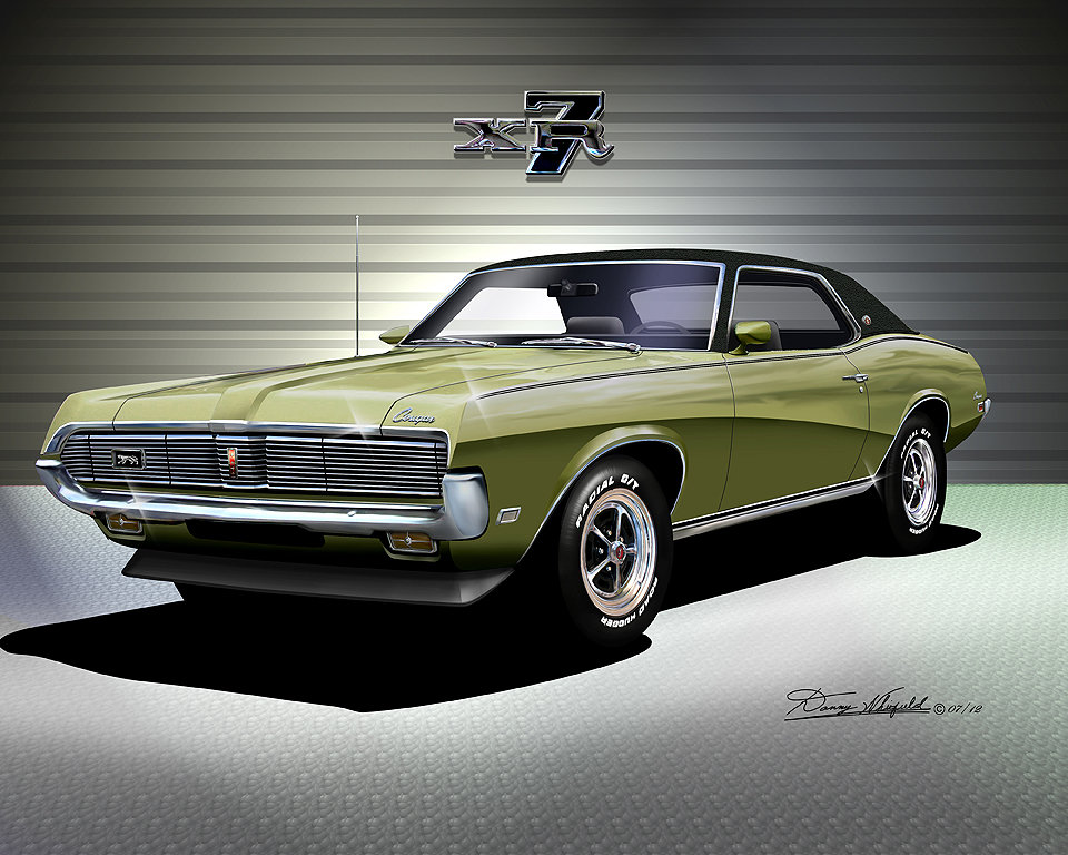 1969 Mercury Cougar Art Print: Automotive Wall Art by Danny