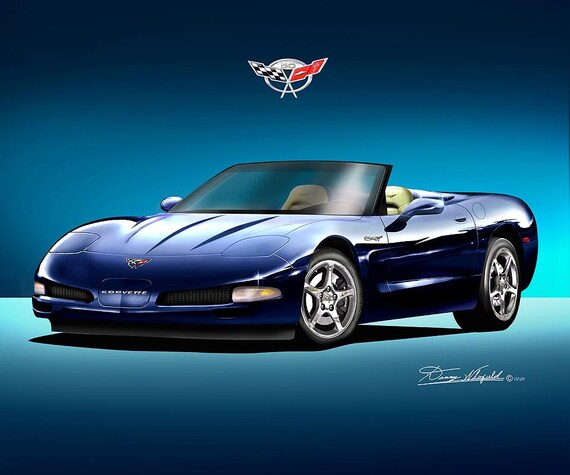 Banderole Corvette C5 / Bannière Affiche panneau PVC Garage Déco