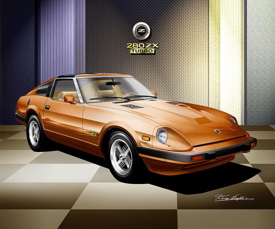 Datsun 280 ZX Turbo Art Print: Car Enthusiast Wall Decor Comes in