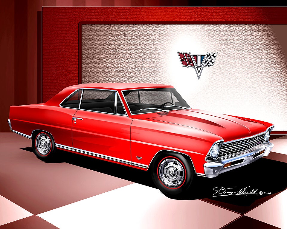 1967 Nova Car Print: Vintage Automotive Wall Art by Danny