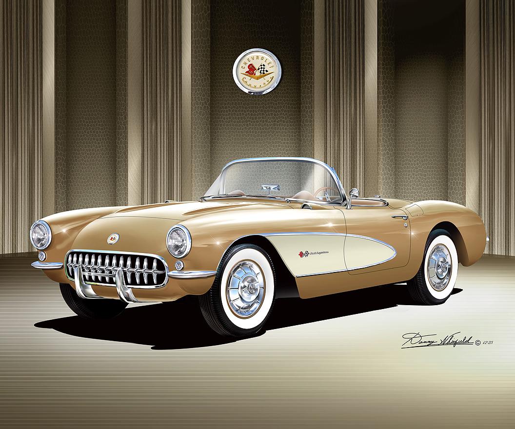 1956-1957 Corvette Art Print: Vintage Car Poster Comes in 5 to 10