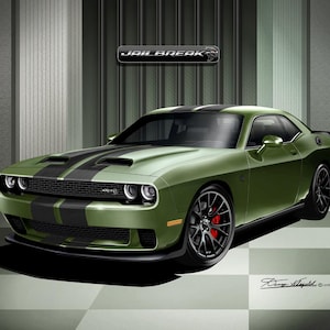 Muscle Car Art Print: 2021-2022 Vintage Style Car Poster