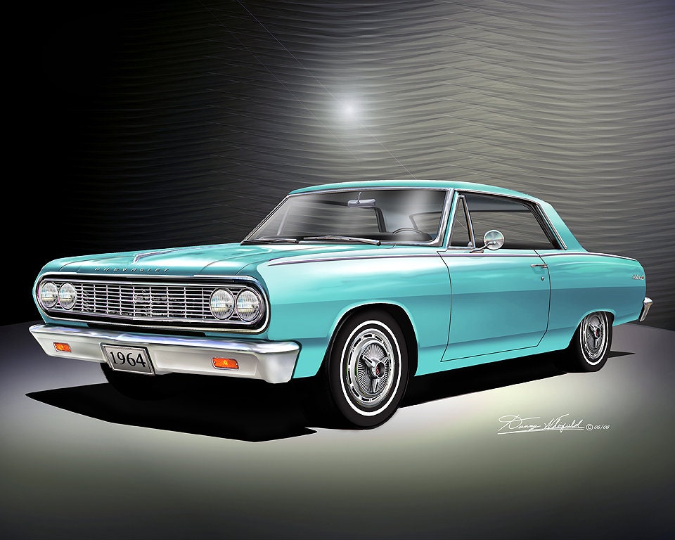 1964 Chevelle Art Print: Vintage Car Poster by Danny Whitfield