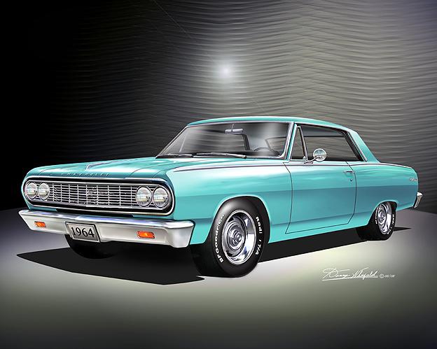 1964 Chevelle Art Print: Vintage Car Poster by Danny Whitfield