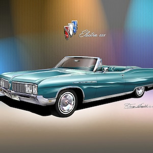 1968 Buick Electra 225 Convertible Art Print: Car Enthusiast Wall Decor