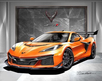 C8 Chevrolet Corvette ZR1 Art Print: Automotive Wall Art by Danny