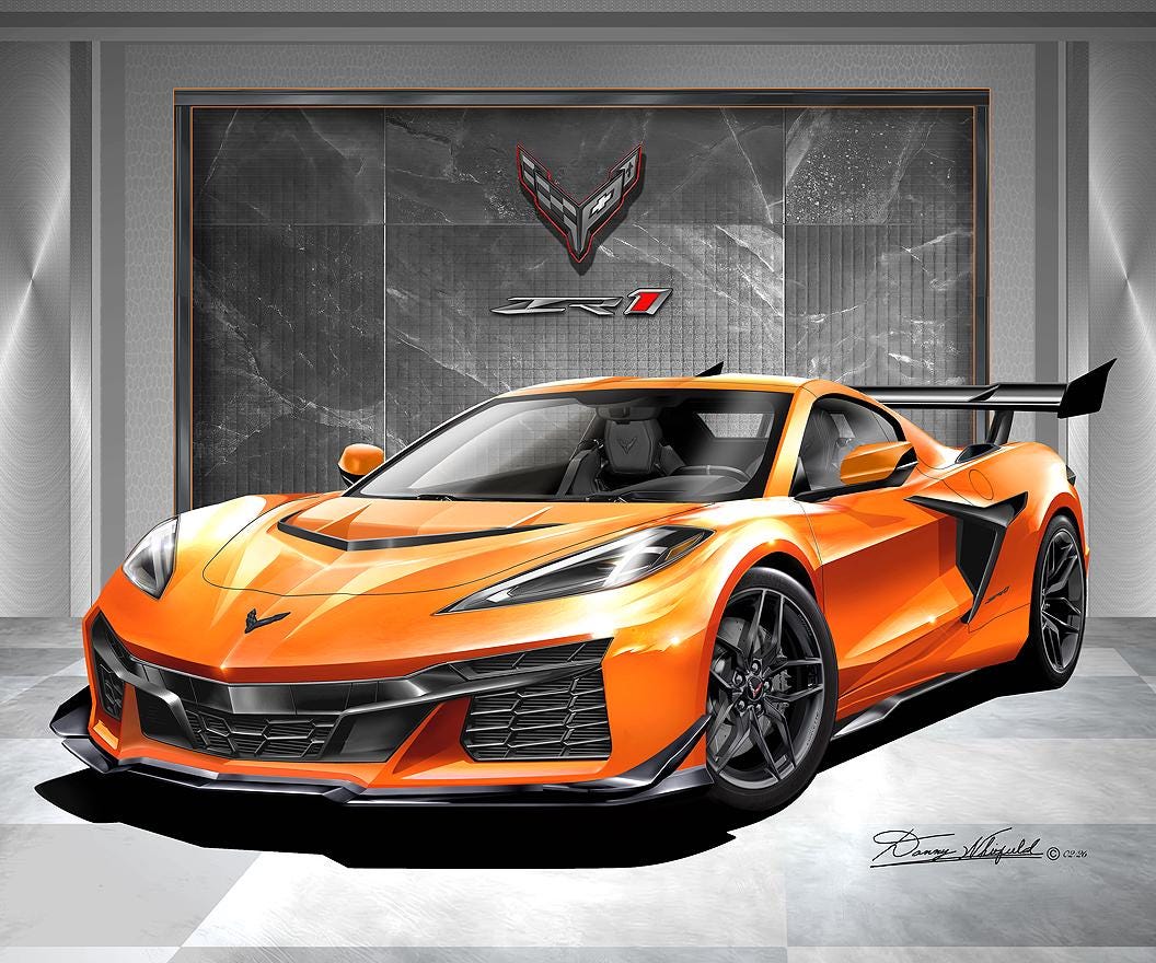 C8 Sports Car ZR1 Art Print: Automotive Wall Art by Danny