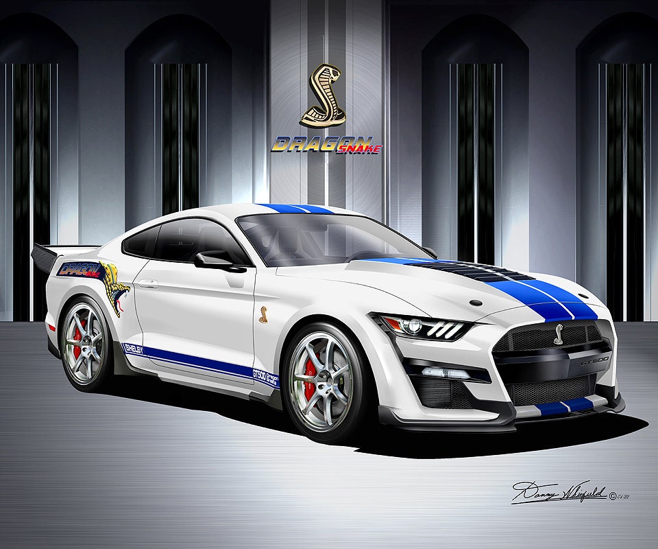 Ford Mustang Shelby GT500 CARS5922 Art Print Poster A4 A3 A2 A1 