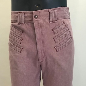 1970er Jahre Dusty Pink Denim Bell-Bottom-Jeans