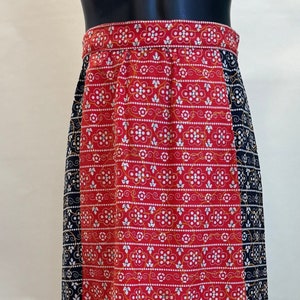 Vintage Blue and Red Floral Maxi Skirt