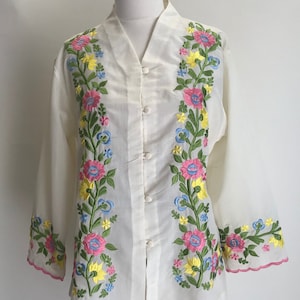 Yellow & Off-White Embroidered Tunic main image 0